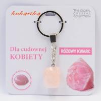 Brelok Dla cudownej kobiety różowy kwarc. Wydawca: Kukartka. SmakLiter.pl Opakowanie Brelok Dla cudownej kobiety różowy kwarc