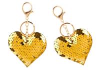 Opakowanie Brelok serce z cekinami złote