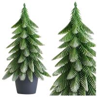 Opakowanie Choinka ozdobna Srebrne wykończenie 32x12cm