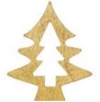 Choinki drewniane złote 6x5cm 2szt. Wydawca: Titanum. SmakLiter.pl Opakowanie Choinki drewniane złote 6x5cm 2szt