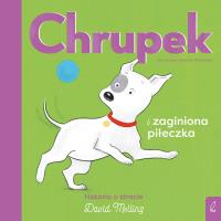 Chrupek i zaginiona piłeczka. Autor: David Melling. SmakLiter.pl Okładka książki Chrupek i zaginiona piłeczka