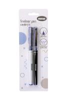 Opakowanie Cienkopisy z niebieskim wkładem na blistrze 2 sztuki