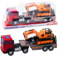 Opakowanie Ciężarówka z lawetą i koparką