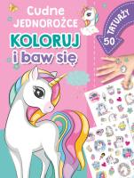 Cudne jednorożce. Koloruj i baw się. 50 tatuaży. Autor: Basia Szymanek. SmakLiter.pl Okładka książki Cudne jednorożce. Koloruj i baw się. 50 tatuaży