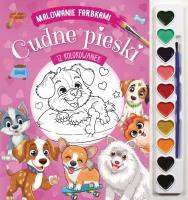 Cudne pieski. Malowanie farbkami. Autor: Izabella Sieńko-Holewa. SmakLiter.pl Okładka książki Cudne pieski. Malowanie farbkami