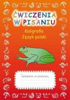 Okładka książki Ćwiczenia w pisaniu. Kaligrafia. J.Polski (z żabą)