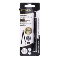 Cyrkiel automatyczny ze skuwką czarny. Wydawca: Strigo. SmakLiter.pl Opakowanie Cyrkiel automatyczny ze skuwką czarny