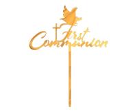 Opakowanie Dekoracja akrylowa na tort First Communion złota