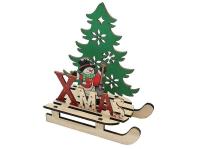 Dekoracja świąteczna drewniana bałwanek na saniach. Wydawca: ADAR. SmakLiter.pl Opakowanie Dekoracja świąteczna drewniana bałwanek na saniach