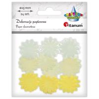 Opakowanie Dekoracje papierowe kwiaty 25mm kremowe 24szt