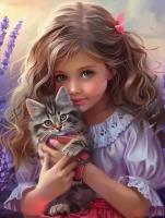 Opakowanie Diamentowa Mozaika Dziewczyna z kotem NO-2001849