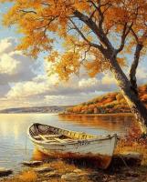 Opakowanie Diamentowa Mozaika Jesień łódka na wybrzeżu NO-2003024