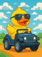 Opakowanie Diamentowa mozaika - Kaczka za kierownicą 15x20cm