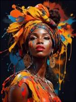 Opakowanie Diamentowa Mozaika Kobieta afrykanka w ciuchach z farby NO-2001403