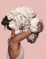 Opakowanie Diamentowa Mozaika Kobieta głowa z białych kwiatów NO-1007743