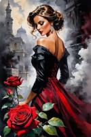 Opakowanie Diamentowa Mozaika Kobieta i czerwona róża NO-2001718