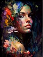 Opakowanie Diamentowa Mozaika Kobieta malarka w kwiatach NO-2000188