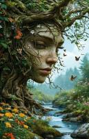 Opakowanie Diamentowa Mozaika Kobieta Nimfa w drzewie NO-2003084