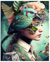 Opakowanie Diamentowa Mozaika Kobieta z ptakami na głowie NO-1009646