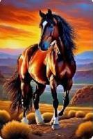 Opakowanie Diamentowa Mozaika Koń na tle zachodzącego słońca NO-2000118