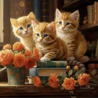 Opakowanie Diamentowa Mozaika Koty trzy rude na książkach NO-2000710