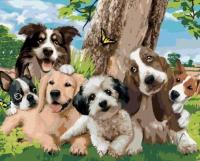 Opakowanie Diamentowa Mozaika Pieski rodzina pod drzewem NO-1006380