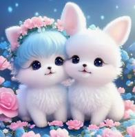 Opakowanie Diamentowa Mozaika Pieski urocza biała parka NO-2001925