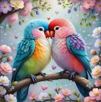 Opakowanie Diamentowa Mozaika Ptaki kolorowe zakochane papużki NO-2000915