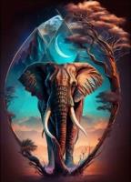 Opakowanie Diamentowa Mozaika Słoń klejnot Afryki NO-2000184