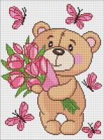 Opakowanie Diamentowa mozaika - Uroczy pluszowy miś 30x40cm