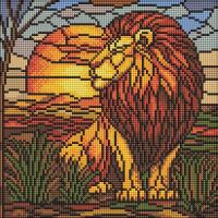 Opakowanie Diamentowa mozaika - Witraż. Lew 30x30cm