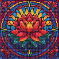 Opakowanie Diamentowa mozaika - Witraż. Lotos 30x30cm