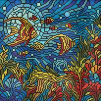 Opakowanie Diamentowa mozaika - Witraż. Morski świat 30x30cm