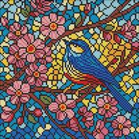 Opakowanie Diamentowa mozaika - Witraż. Sikorka 30x30cm