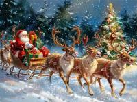 Opakowanie Diamentowa Mozaika Zima Mikołaj w saniach NO-2003019