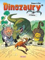 Dinozaury w komiksie T.1 (wyd. 2025). Autor: Arnaud Plumeri. SmakLiter.pl Okładka książki Dinozaury w komiksie T.1 (wyd. 2025)