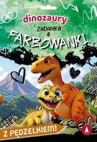 Dinozaury. Zadanka & farbowanki. Autor: Monika Ślizowska. SmakLiter.pl Okładka książki Dinozaury. Zadanka & farbowanki