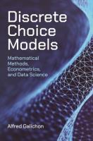 Okładka książki Discrete Choice Models. Mathematical Methods, Econometrics, and Data Science