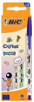 Opakowanie Długopis Cristal Kawaii 1mm niebieski 3szt BIC