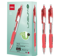 Opakowanie Długopis żelowy 0,5mm Arrix czerwony (12szt) DELI