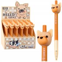 Opakowanie Długopis żelowy Pies Mops niebieski (36szt)