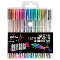 Opakowanie Długopisy żelowe metaliczne 12 kolorów KIDEA