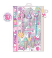 Długopisy żelowe wymazywalne w saszetce Buźki. Wydawca: Hot Focus. SmakLiter.pl Opakowanie Długopisy żelowe wymazywalne w saszetce Buźki