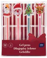 Opakowanie Długopisy żelowe z toperami Christmas 4szt