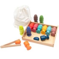 Opakowanie Drewniana układanka jajka Montessori