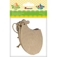 Drewniana zawieszka kura 62x100mm 3szt.. Wydawca: Titanum. SmakLiter.pl Opakowanie Drewniana zawieszka kura 62x100mm 3szt.