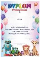 Opakowanie Dyplom A4 Przedszkolala zabawki