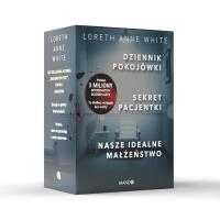Dziennik pokojówki, Sekret pacjentki, Nasze idealne małżeństwo. Autor: Loreth Anne White. SmakLiter.pl Okładka książki Dziennik pokojówki, Sekret pacjentki, Nasze idealne małżeństwo