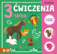 Edulatki. Ćwiczenia 3-latka. Autor: Opracowanie zbiorowe. SmakLiter.pl Okładka książki Edulatki. Ćwiczenia 3-latka