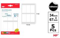 Opakowanie Etykiety samoprzylepne 34x67mm 5ark
